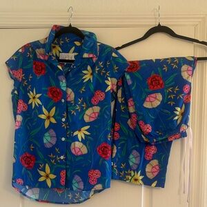 Floral Blue Women's Pajama Set